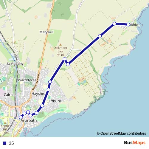 35 bus Line Map