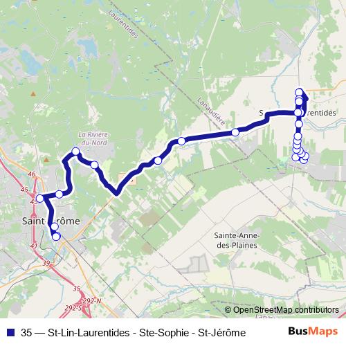 35 bus Line Map