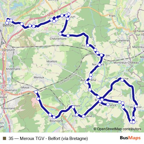 35 bus Line Map