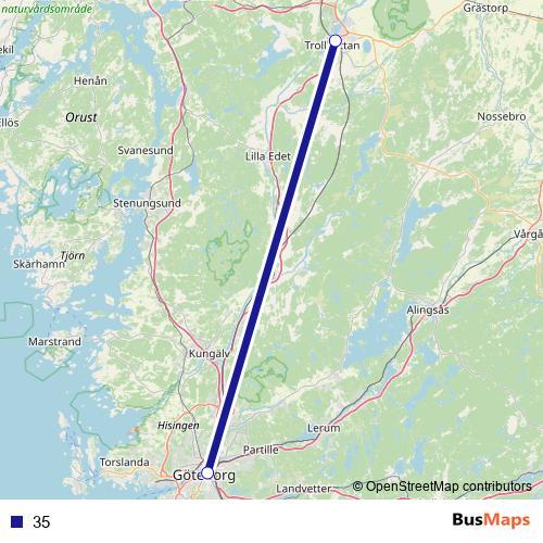 35 bus Line Map