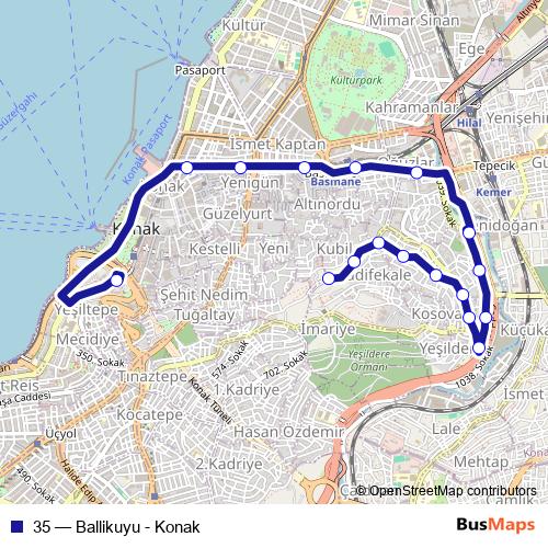 35 bus Line Map