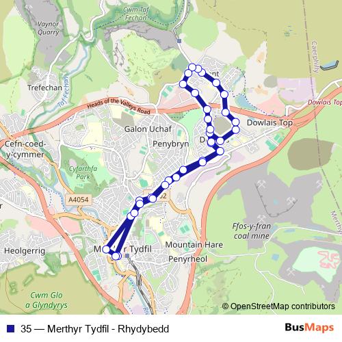 35 bus Line Map