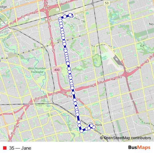 35 bus Line Map