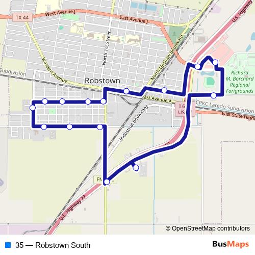 35 bus Line Map