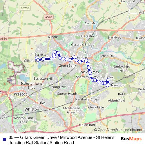 35 bus Line Map