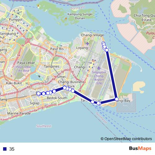 35 bus Line Map