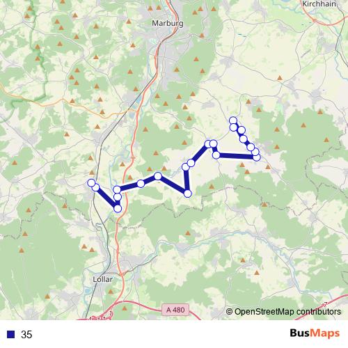 35 bus Line Map