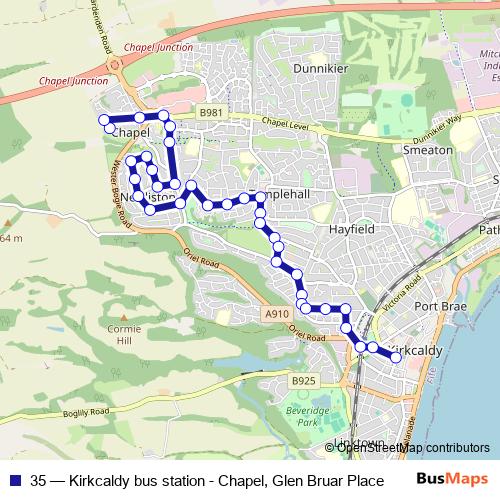 35 bus Line Map
