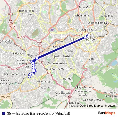 35 bus Line Map