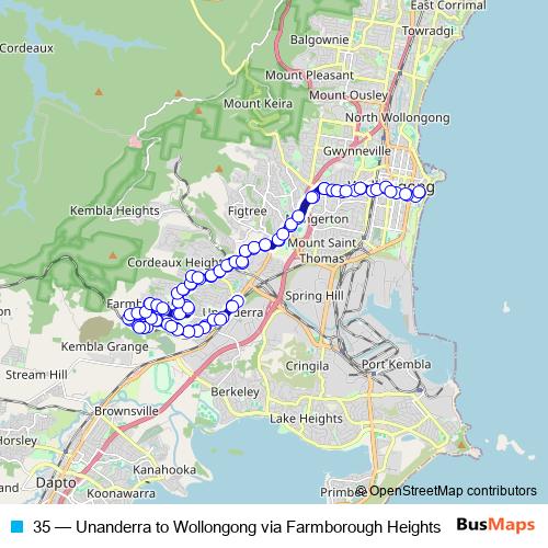 35 bus Line Map