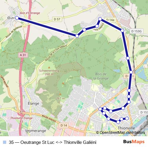 35 bus Line Map