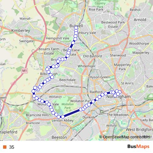 35 bus Line Map