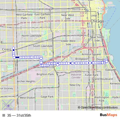 35 bus Line Map