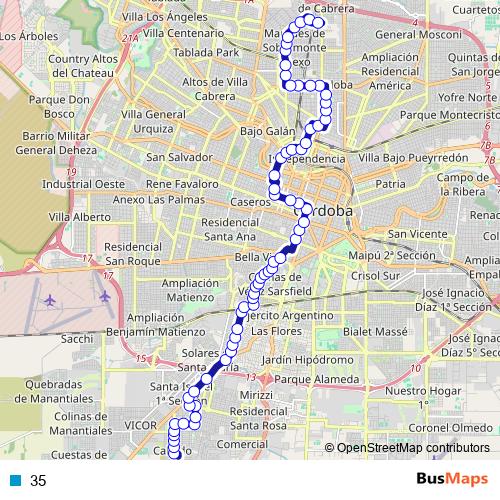 35 bus Line Map