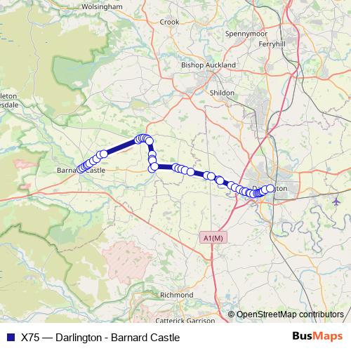 X75 bus Line Map