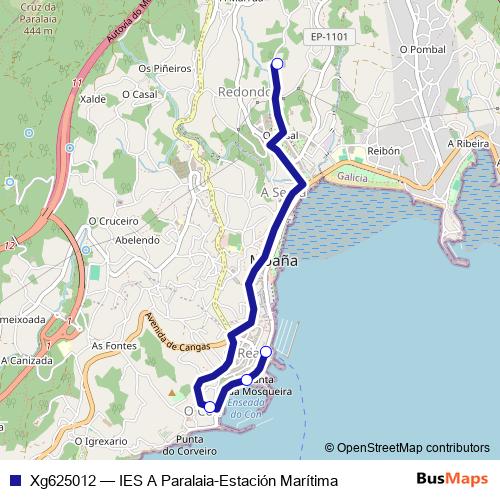Xg625012 bus Line Map