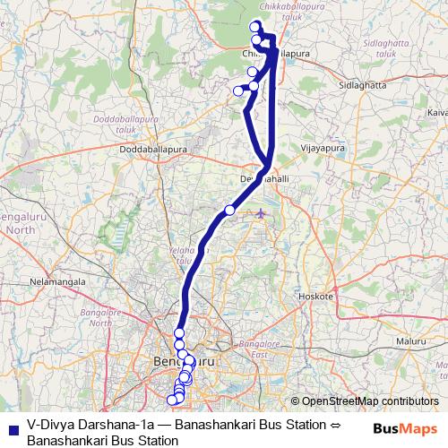 V-Divya Darshana-1a bus Line Map