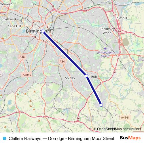 Chiltern Railways rail Line Map