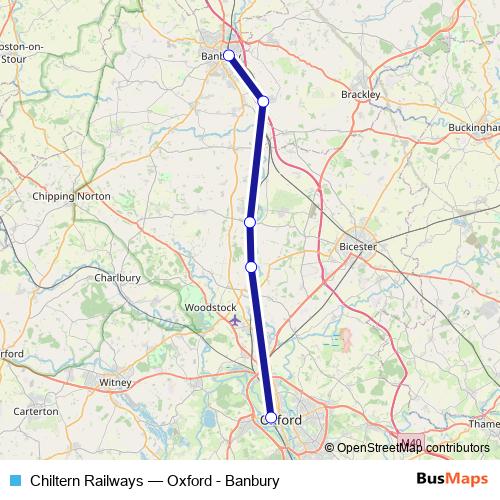 Chiltern Railways rail Line Map
