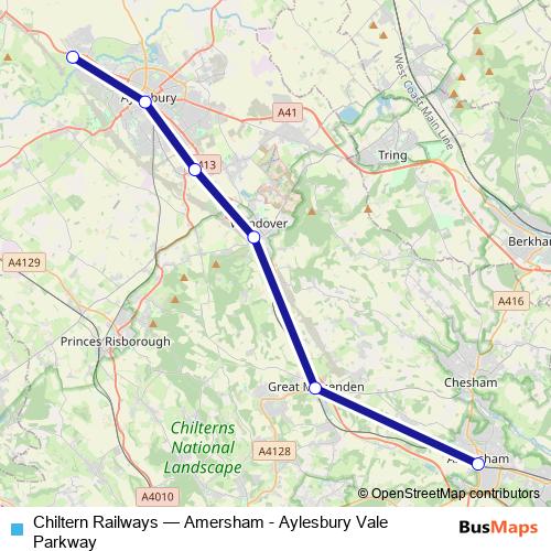 Chiltern Railways rail Line Map
