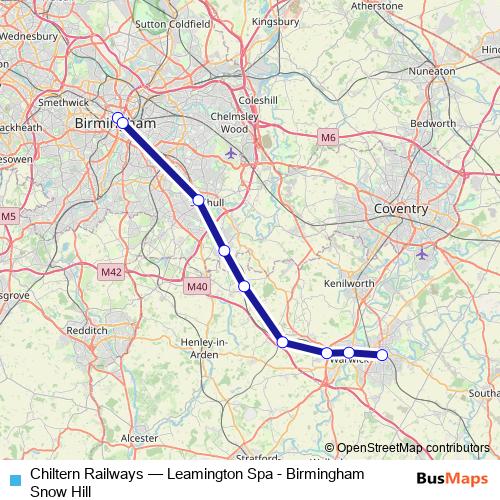 Chiltern Railways rail Line Map