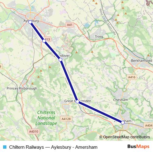 Chiltern Railways rail Line Map
