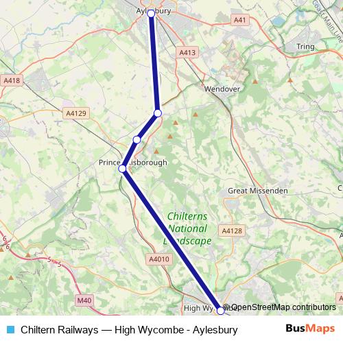 Chiltern Railways rail Line Map