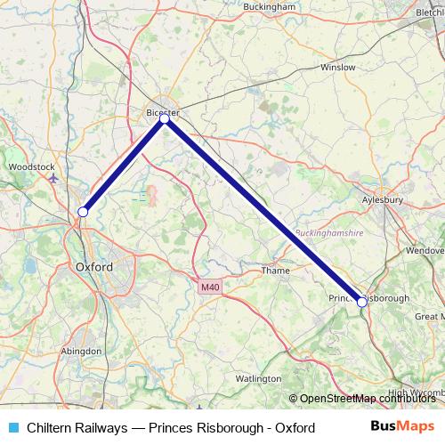 Chiltern Railways rail Line Map