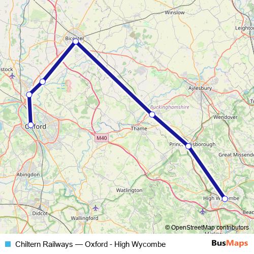 Chiltern Railways rail Line Map