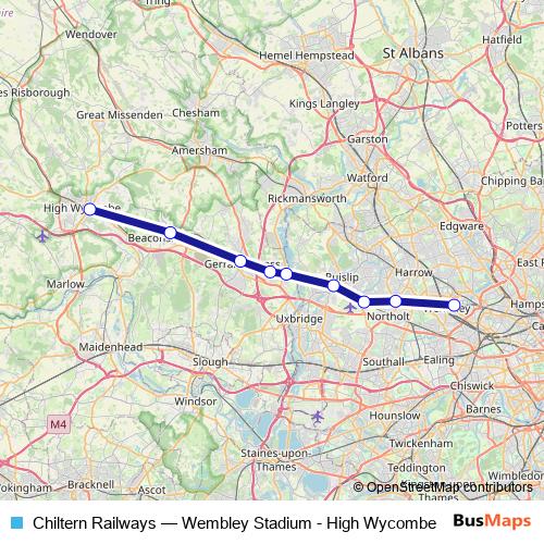 Chiltern Railways rail Line Map