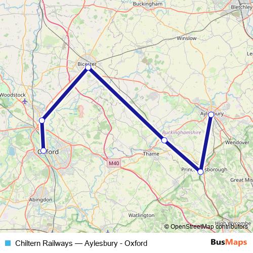 Chiltern Railways rail Line Map