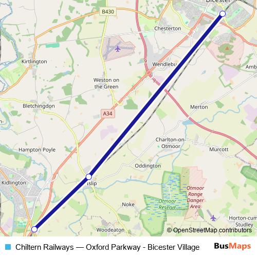 Chiltern Railways rail Line Map
