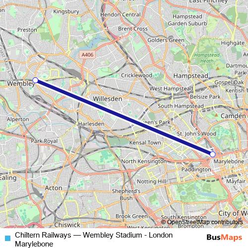 Chiltern Railways rail Line Map