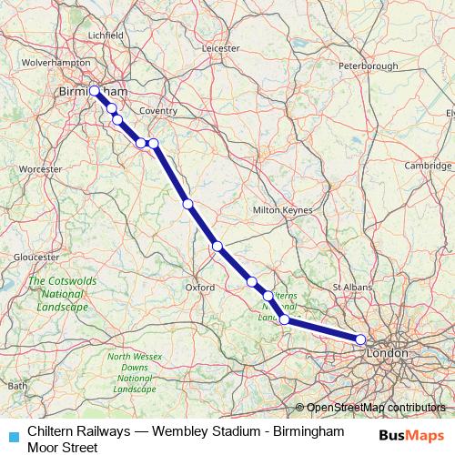 Chiltern Railways rail Line Map