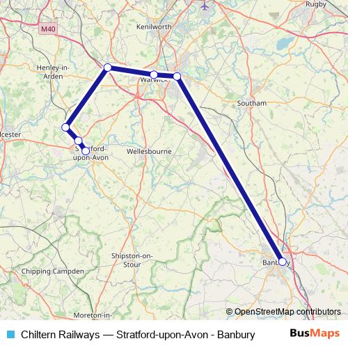 Chiltern Railways rail Line Map