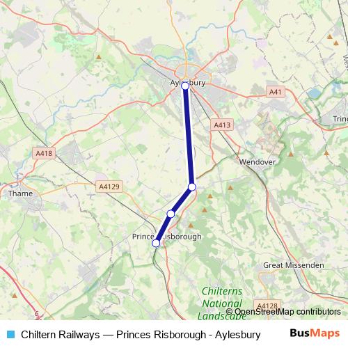 Chiltern Railways rail Line Map