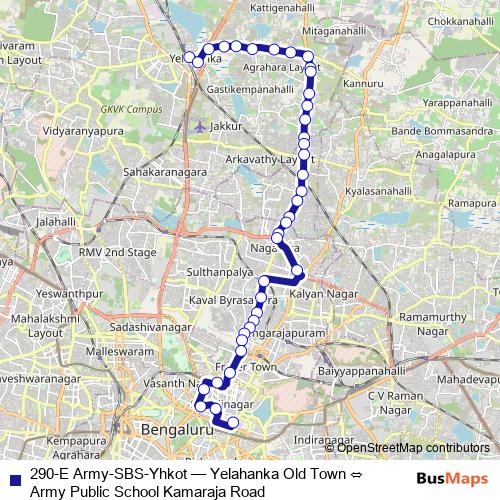 290-E Army-SBS-Yhkot bus Line Map