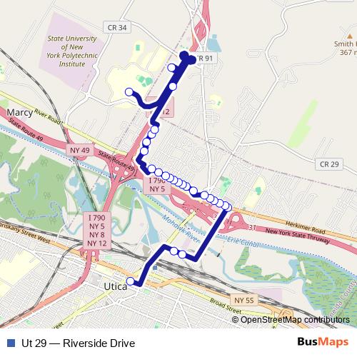 Ut 29 bus Line Map