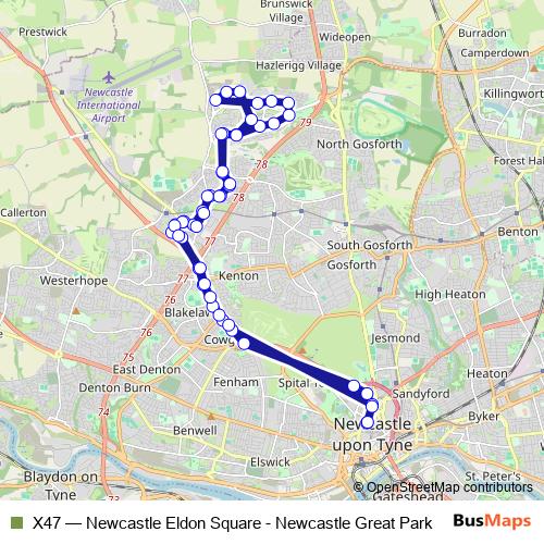 X47 bus Line Map