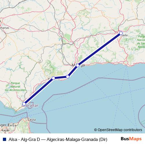 Alsa - Alg-Gra D bus Line Map