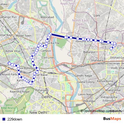 229down bus Line Map