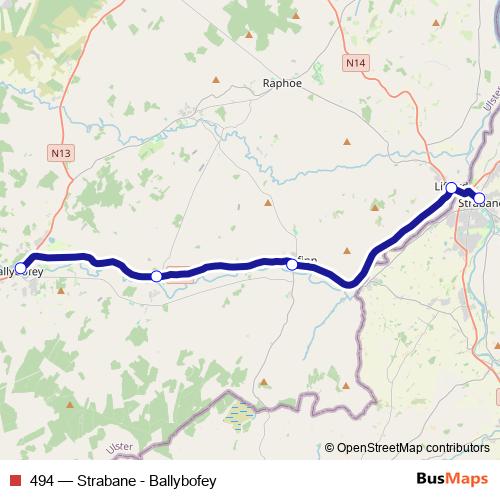494 bus Line Map