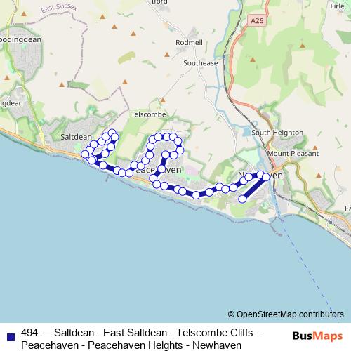 494 bus Line Map