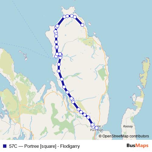 57C bus Line Map