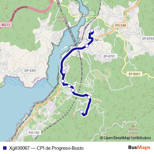 Xg830067 bus Line Map