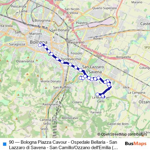 90 bus Line Map