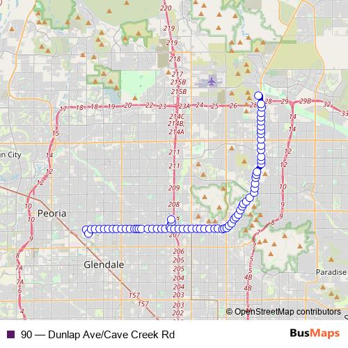 90 bus Line Map