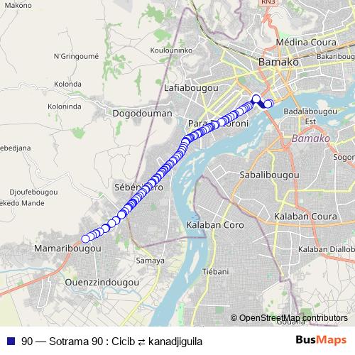 90 bus Line Map