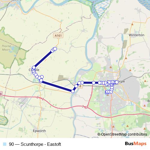 90 bus Line Map