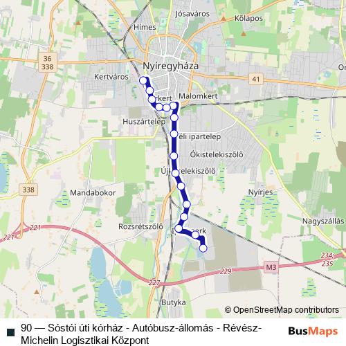 90 bus Line Map